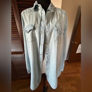 Miley Cyrus & Max Azria Light Blue Denim Top